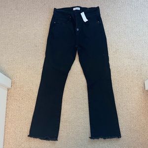 NWT LOFT Black Flare Crop Jeans